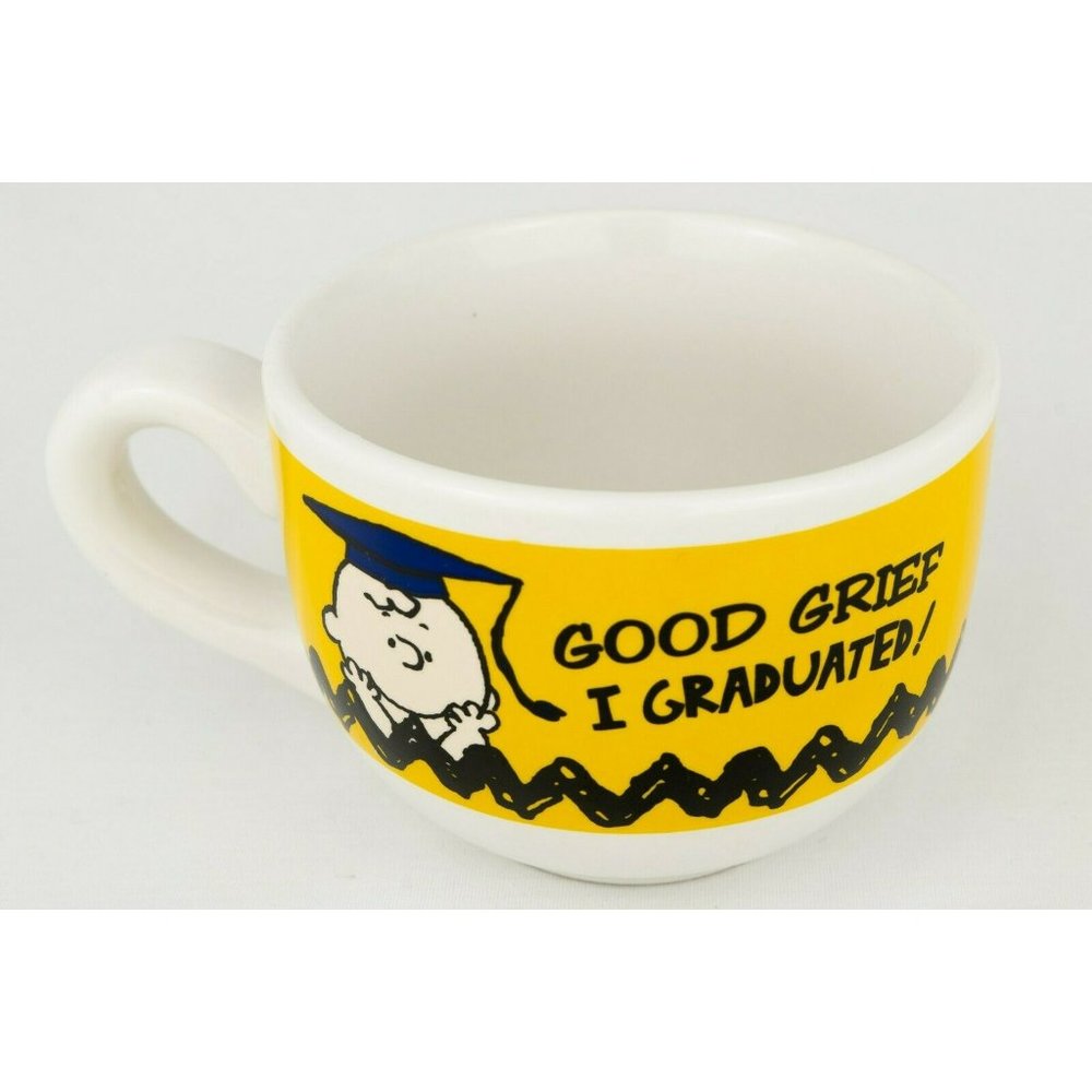 Good Grief I Graduated Charlie Brown Peanuts Mug Graduation Gift Yellow Comic